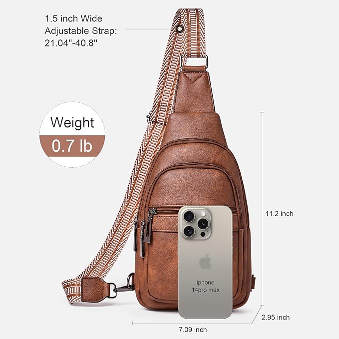 Womens Sling Bag Crossbody Bags for Women Vegan Leather Sling Backpack Daypack Fanny Pack Crossbody Purse Travel