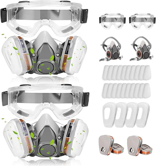 Respirator Mask, Reusable Face Respirators with Filters, Gas Masks Against Chemicals/Organic Vapor/Formaldehyde