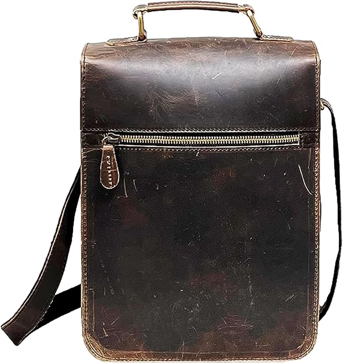 jaald Genuine Leather Messenger Bag Vintage Laptop Crossbody Bag Satchel Man Purse Shoulder Bag for man woman office bag