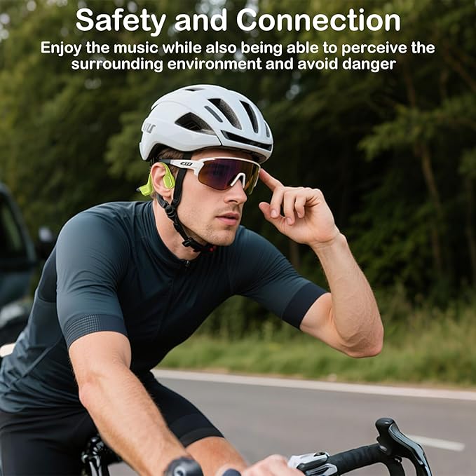 Bone Conduction Swimming Headphones, IP68 Waterproof Earbuds with 32GB MP3, Bluetooth 5.4 Open Ear Sport Earphones, Underwater Headphones for Swimming, Running, Cycling, Marathon-SurfAudio(Glow green)