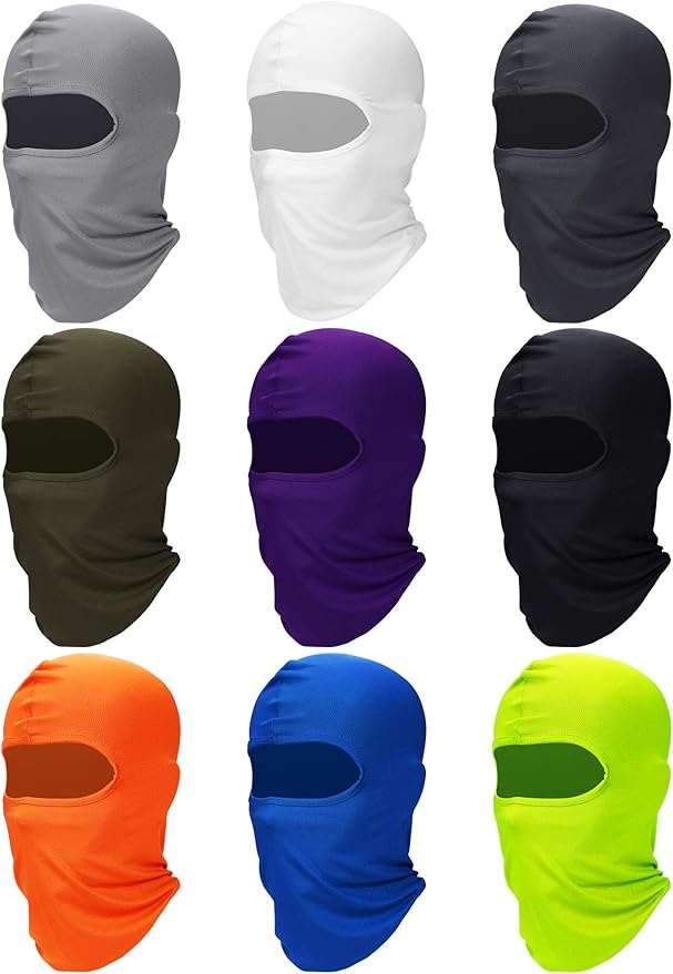 SATINIOR 9 Pcs Ski Mask Men Balaclava Pasa Montañas para Hombre Hood Protection Full Face Cover Cooling Neck Gaiter Bandana