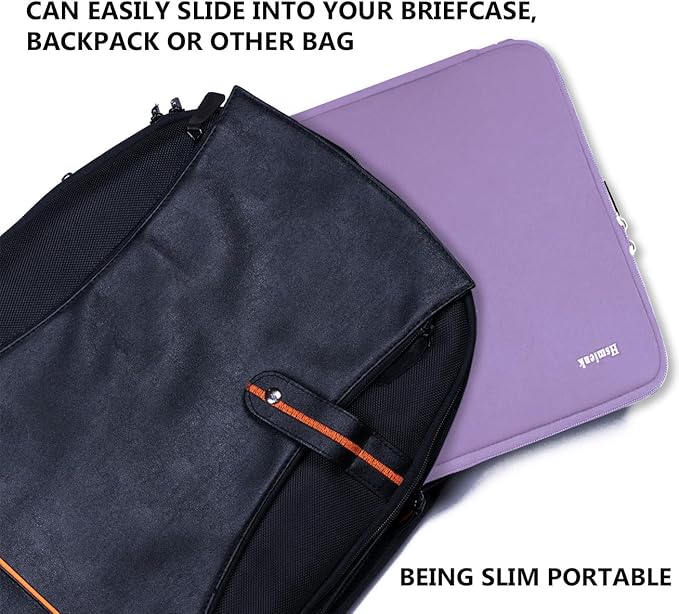 Laptop Sleeve Bag 15.6 Inch, Durable Shockproof Protective Cover Flip Case Briefcase Carrying Computer Bag Case Compatible with 15.6 Inch HP, ASUS, Lenovo, Acer, Notebook, Light Purple