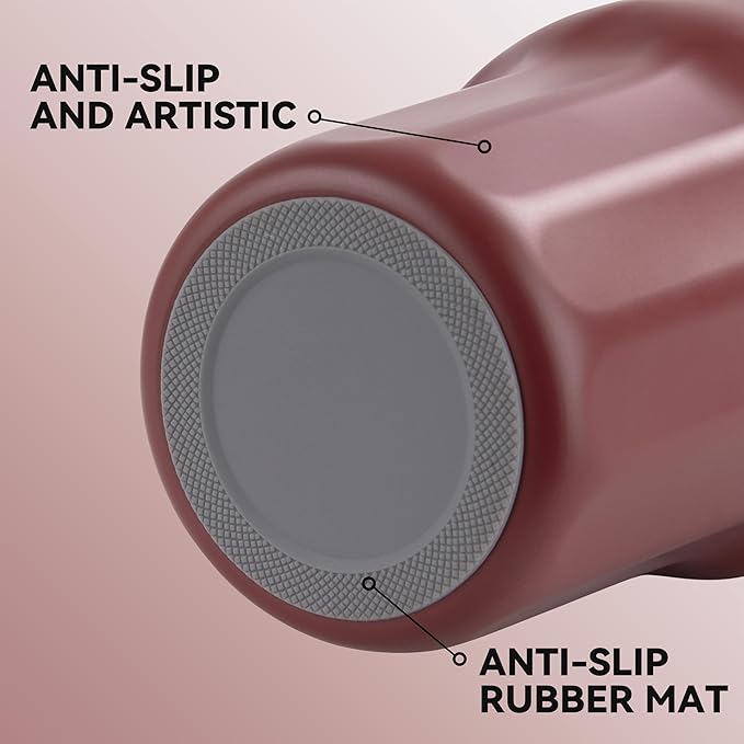 VEGOND 30 oz Insulated Stainless Steel Tumbler with lid and straw Double Wall Vacuum Travel Coffee Mug with Non-Slip Silicone Base, Sweat Proof Powder Coated Cup for Hot Cold Drinks, Red