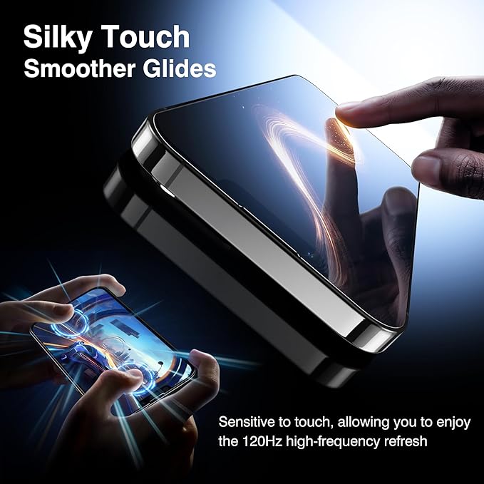 EZ-GLAZ- 4 Pack for iPhone 13 Pro Screen Protector [6.1"] With 2 Pack Camera Lens Protector, 9H+ Hardness 12FT Military Grade Shatterproof Scratch Resistant Durable Tempered Glass Film with Flawless Fit Kit, HD Clear