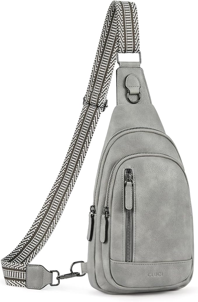 CLUCI Crossbody Bags for Women Men,Leather Sling Bag Cross Body Backpack for Woman Gifts for Women Birthday Unique