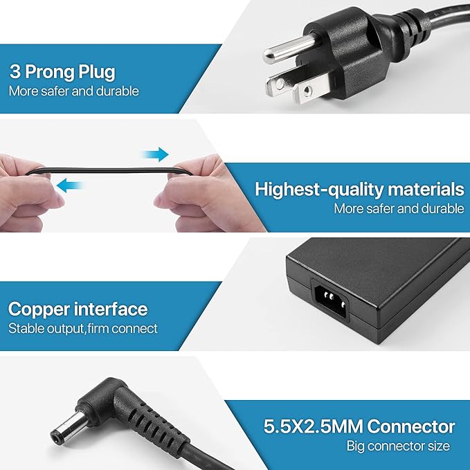 230W Charger Fit for Gigabyte Aero 14 15 16 17 Gigabyte Aorus 5 15 15G 15P 17 17G, A17-230P1A A12-230P1A AC Adapter Power Supply