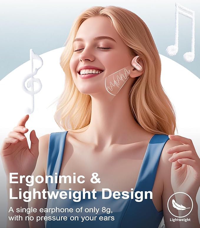 MOZOTER Wireless Earbuds Bluetooth Headphones Sport,Over Ear Buds with Deep Bass Sound,60Hrs Playtime Earphones Redesigned Comfort Fit with Earhooks for Running,Meeting,Workout- Pure Pink