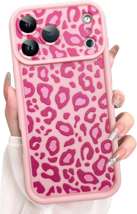 KANGHAR Case Compatible with iPhone 17 Pro Leopard Printed Pattern Cute Cheetah Phone Case Soft TPU Shockproof Protective Cover Designed for iPhone 17 Pro 6.3 Inch Pink