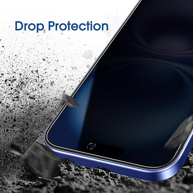 amFilm Auto-Alignment OneTouch for iPhone 16 Plus [6.7''] privacy Screen Protector,Tempered Glass, 30 seconds Installation, Bubble Free, Case Friendly, Anti-Scratch [2Pack]