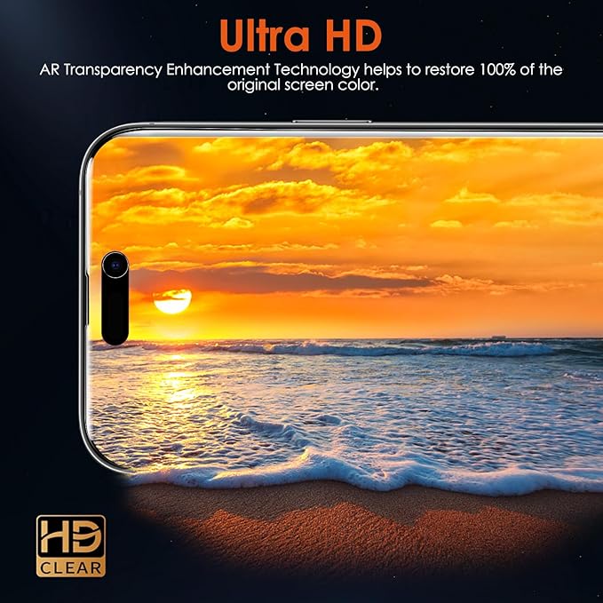 Screen Protector [3 Pack Soft Hydrogel Film for iPhone 15 Pro/15, Upgraded Non-breakable Flexible TPU]