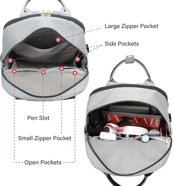 LOVEVOOK Laptop Backpack for Women 15.6 Inch Laptop Bag with USB Port, Fashion Waterproof Backpacks Teacher Nurse Stylish Travel Bags Vintage Daypacks Bookbag for College School Work