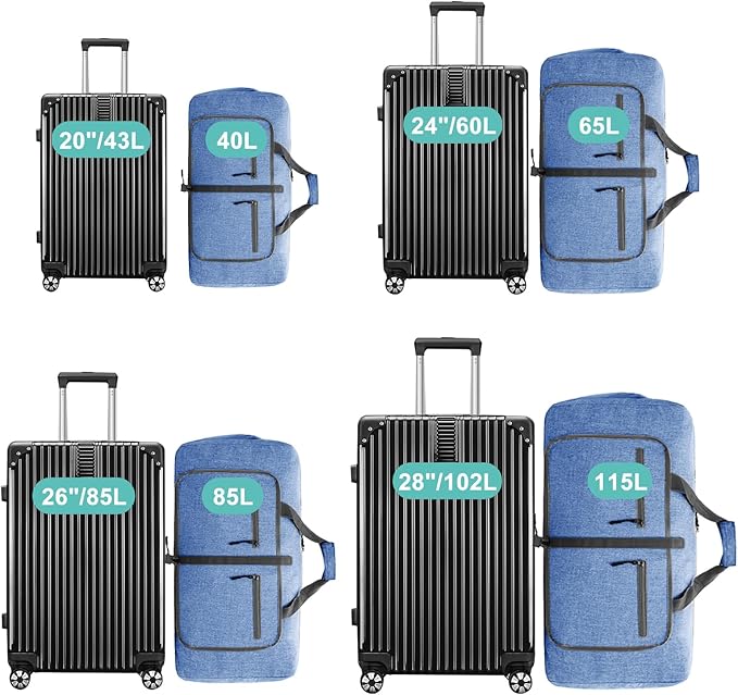 Dimayar 85L Travel Duffle Bag for Men Women - Foldable Duffel Bag with Shoes Compartment - Overnight Bags Waterproof & Tear Resistant(Blue)