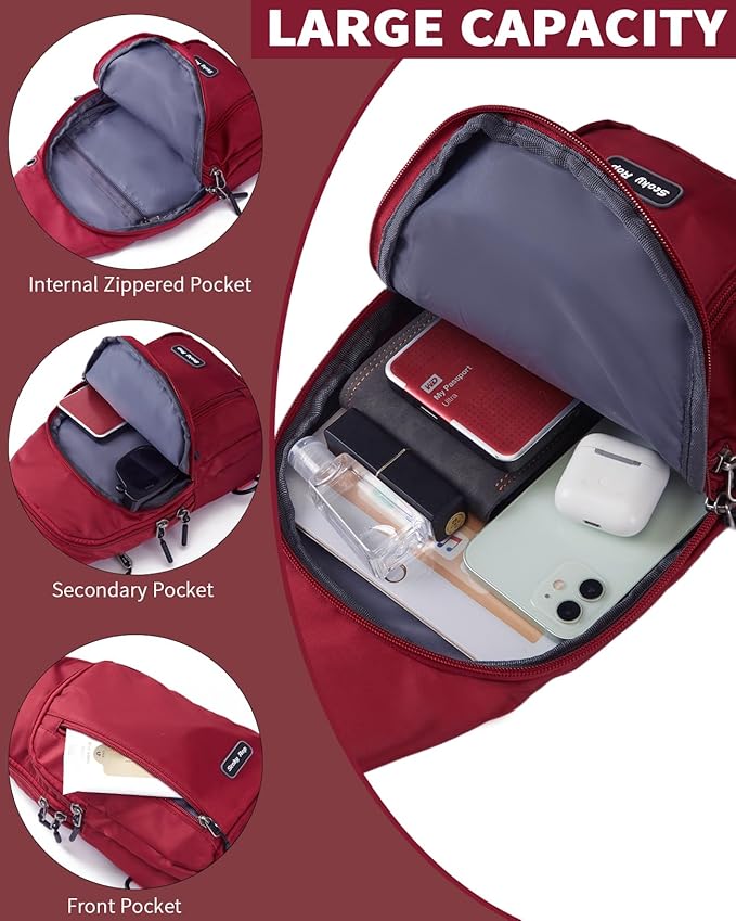 Seoky Rop Small Sling Bag Crossbody for Men Women One Strap Shoulder Cross Body Bag Sling Backpack for Travel