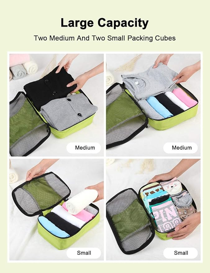 GOX Ultra Light 5 piece Packing Cubes Travel Luggage Organizer 1 Large 2 Medium 2 Small