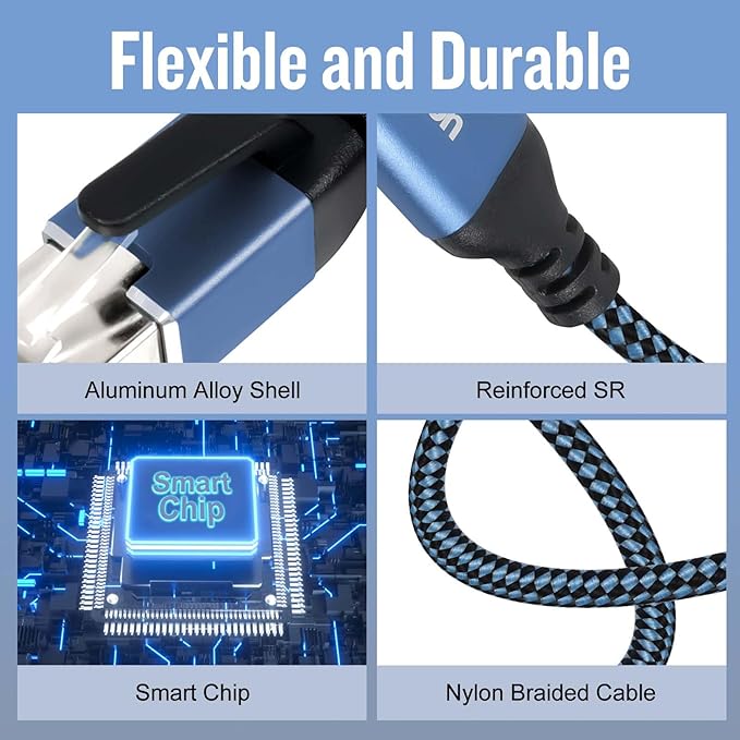 USB to Ethernet Cable, 40Ft USB3.0 A to RJ45 Cable,USB3.0 A to Gigabit Ethernet Cable Compatible Laptop, PC, Switch, Router, Modem and More