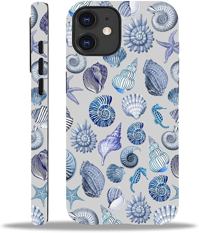 Case for iPhone 11,Summer Beachy Seashell for Woman Men Full Body Protective Cover Shockproof 2 in 1 Silicone + Hard PC Case for iPhone 11