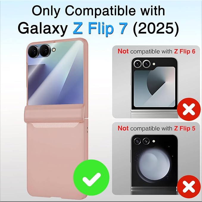 STORMTAL for Samsung Galaxy Z Flip 7 Case, Hinge Protection, Built-in Screen Protector, Wireless Charging, Shockproof, Slim Rugged Phone Protective Case for Galaxy Z Flip 7 Pink