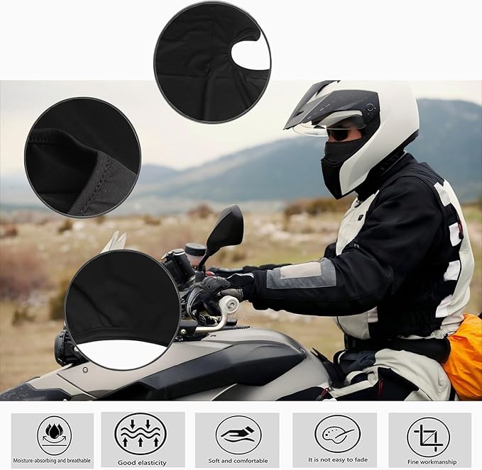 3 Pieces Balaclava Face Mask Outdoor Cycling Headgear Motorcycle Face Masks for Men and Women (Black)