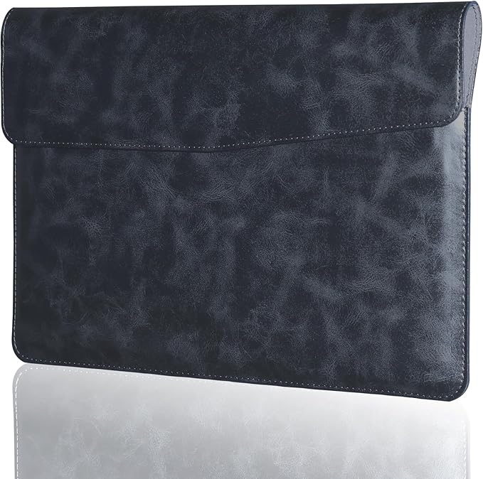 Leather Laptop Sleeve 13 Inch Compatible with MacBook Air M4 M3 M2 M1 2025-2018＆MacBook Pro M2 M1 2025-2016,Wear-Resistant and Scratch-Resistant Protective Case Cover,Black