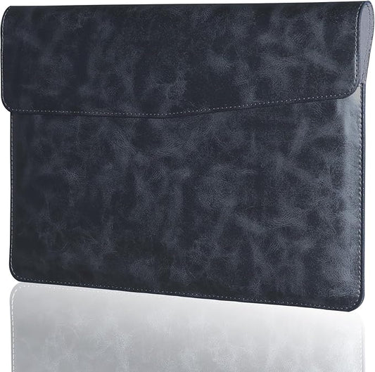 Leather Laptop Sleeve Compatible with MacBook Pro 16 Inch M4 M3 M2 M1 Pro/Max＆MacBook Air 15 Inch M4 M3 M2, Genuine Leather Protective Case Cover,Black