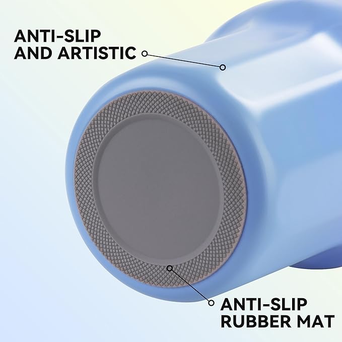 VEGOND 30 oz Insulated Stainless Steel Tumbler with lid and straw Double Wall Vacuum Travel Coffee Mug with Non-Slip Silicone Base, Sweat Proof Powder Coated Cup for Hot Cold Drinks, Blue and Green