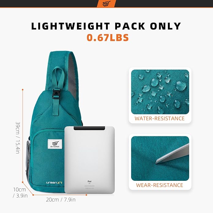 SKYSPER Sling Bag RFID Crossbody Sling Backpack Cross Body Shoulder Bag Travel Hiking Daypack for Women Men