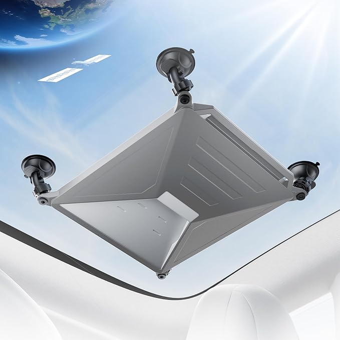 Starlink Mini Mount, Secure Satellite Strong Suction Cup Mounting Kit for Sunroof Window, Stable Signal Case for Car RVs, Vans, Boat, Yachts, Trucks-Gray