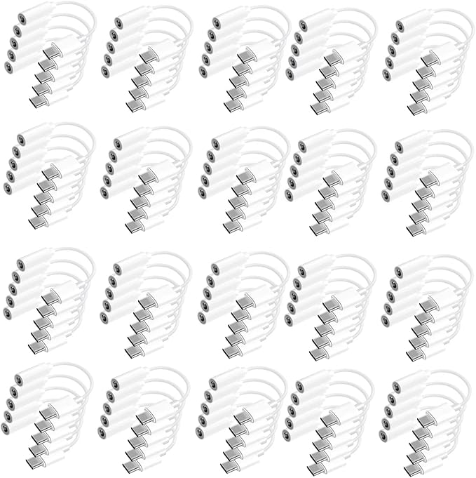 USB C to 3.5mm Headphone Jack Adapter for iPhone 16/16 Pro/15/15 Pro/Pro Max/Plus, Type C Aux Audio Dongle Cable Cord Compatible with iPad, Samsung Galaxy S23/S23/S22/S21Ultra, MacBook,Note（100 Pack）