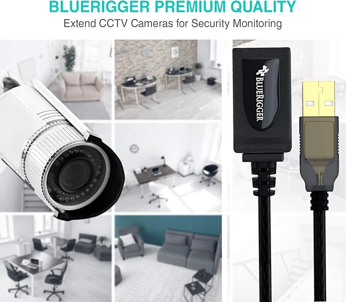 BlueRigger USB Extension Cable (25FT/7.5M, Long Active USB2.0 Extender, Male to Female Repeater, Data Transfer Cord)- for Game Consoles, Printer, Camera, Keyboard, Hard Drives