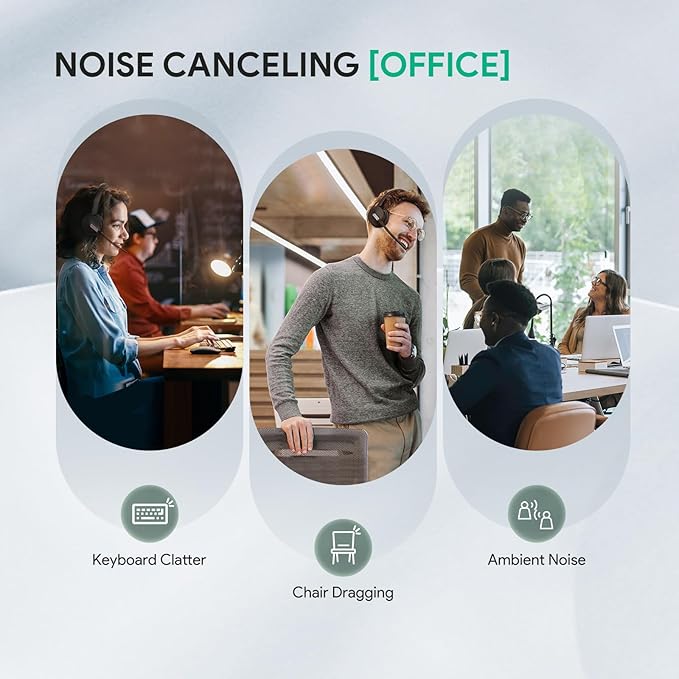 Yealink BH70 with Stand Wireless Bluetooth Headset with Microphone for Work, up to 35h Talking Battery Life, 3 Noise Cancellation Mics, Teams Certified, ≤90min Fast Charging, NO Power Adapter Needed