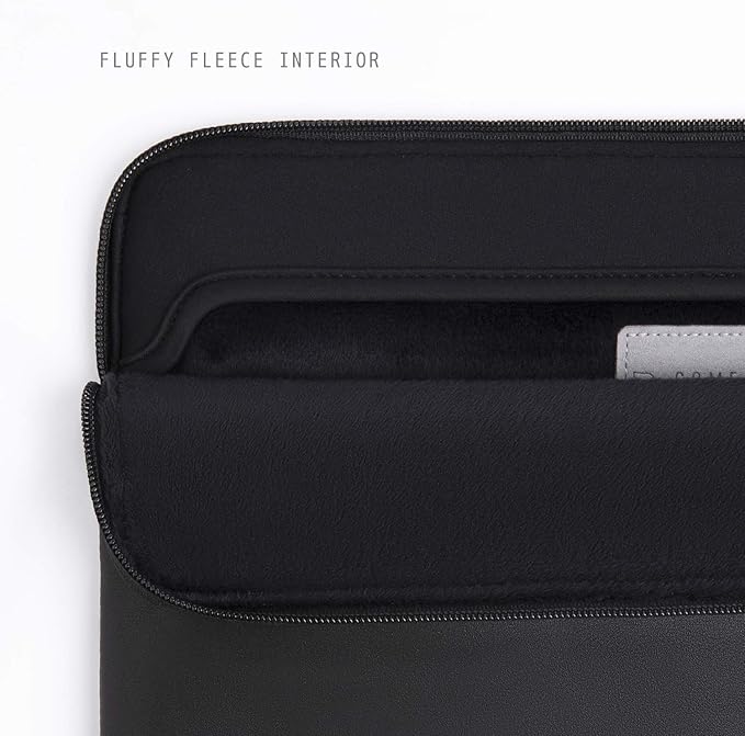 Comfyable Slim Protective Laptop Sleeve Compatible with 13/13.3/14 Inch MacBook Air & MacBook Pro, Mac Travel Case, Laptop Pouch, Slim PU Leather Cover M4/M3/M2/M1 2025-2021, Black
