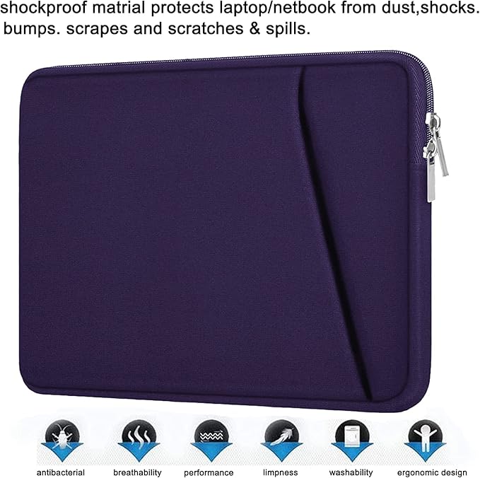 Laptop Sleeve 14 inch, Durable Carrying Bag Shockproof Protective Case Cover, Handbags Briefcase Laptop Bag Compatible with 14" MacBook Air/Pro HP Asus Lenovo Notebook Computer, Purple