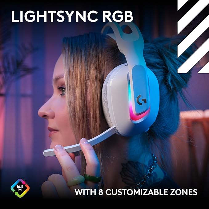 Logitech G Astro A20 X Lightspeed Wireless Gaming Headset for PS5, Xbox, Switch, PC with 2-System PLAYSYNC Audio, Bluetooth, LIGHTSYNC RGB, and 48 kHz Boom Mic - White