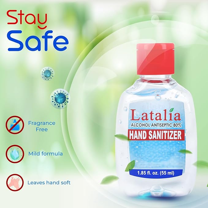 Mini Hand Sanitizer | Pack of 192 Unscented Hand Sanitizer Travel Size with 80% Alcohol, Pocket-Friendly, Quick-Dry, Moisturizing & Everyday Clean Hands (55ml & 1.85 fl. oz)
