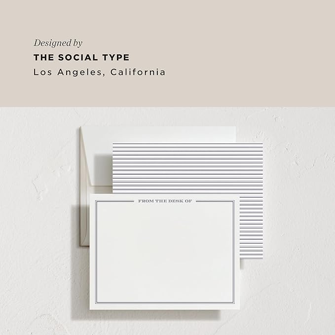 Minted Gentleman Stationery Cards, 10 Count, Blank Cards and Envelopes For Thank You Notes, Invitations & Handwritten Messages, Gifts For Men, Note Cards & Stationery Set, Darknight Blue Color Theme