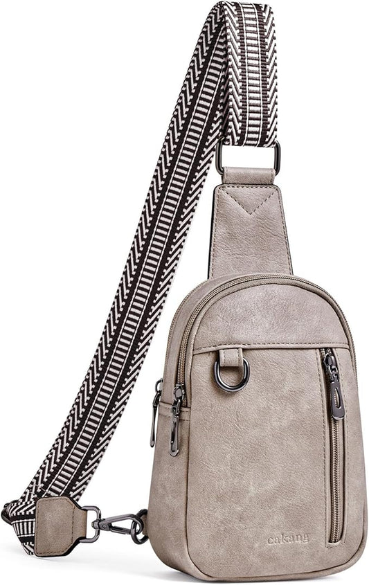 Womens Sling Bag Crossbody Bags for Women Vegan Leather Sling Backpack Daypack Fanny Pack Crossbody Purse Travel