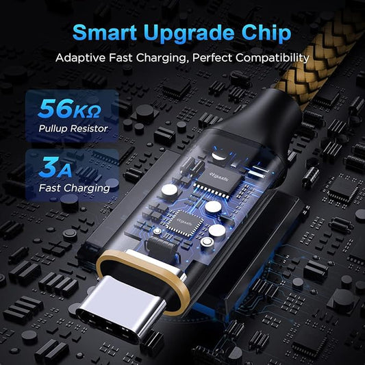 etguuds USB to USB C Cable 3ft, 2-Pack USB A to Type C Charger Cord Fast Charging for Samsung Galaxy A15 A25 A35 A55 A54, S24 S23 S22 S21 S20 S10 S10E, Note 20 10, Moto G, for iPhone 16 15, Gold