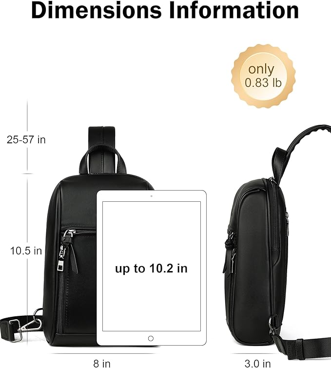 FADEON Sling Bag for Women Crossbody Purse Sling Bags, Designer Sling Purses Medium Travel Multi-Pocket Sling Backpack