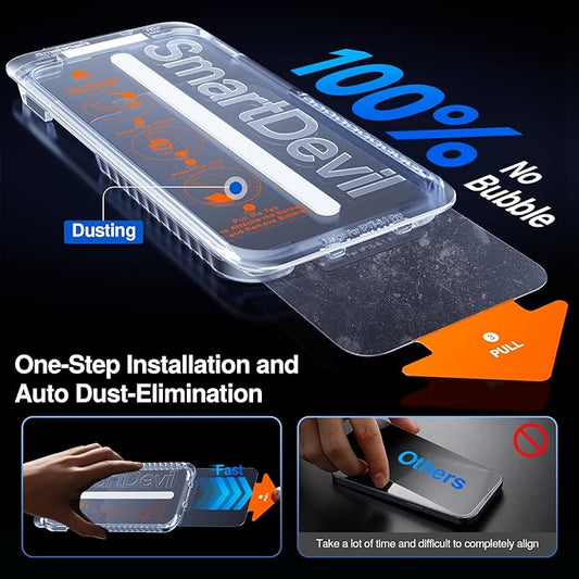 SMARTDEVIL 2+2Pack for iPhone Air Privacy Screen Protector with Camera Lens Protector,Shatterproof Tempered Glass [True 28°Anti Spy] [9H Hardness] [Automatic Dust-Elimination Install] [Bubble Free]