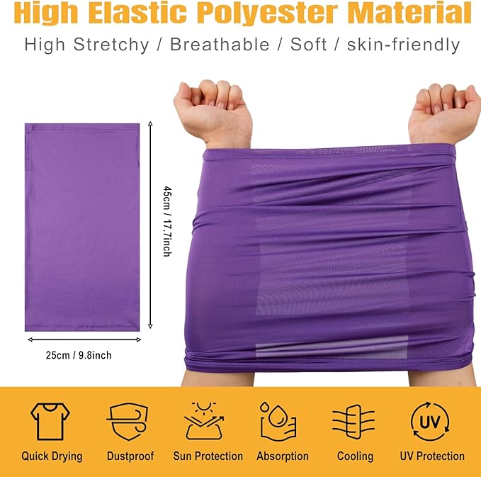 HONGTEYA 6 Pack Neck Gaiter Face Mask: Breathable Windproof Face Cover Balaclava High Elastic Earloop Bandana for Men Women