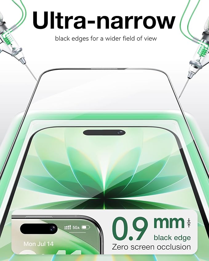 NIMASO for iPhone 17 Screen Protector Full Coverage 6.3-Inch, No Bubbles No Dust, 3D Curved Edges 9H Hardness Tempered Glass, Military Grade Shatterproof, Anti-Scratch, with Roller,1 Pack