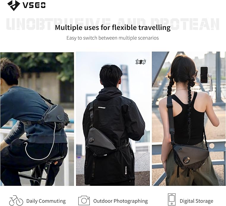 VSGO 4L Camera Sling Bag, Waterproof Shoulder Crossbody Bag for Men & Women, Fits Mirrorless Cameras, UAV Gear, and Tech Essentials