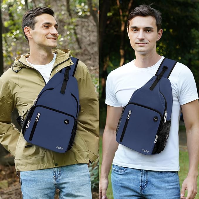 MOSISO Sling Backpack Bag, Crossbody Shoulder Bag Travel Hiking Daypack Chest Bag with Front Square Pocket&USB Charging Port