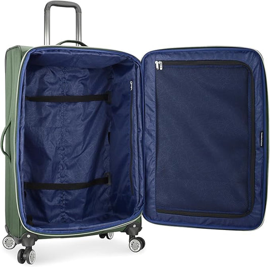 Traveler's Choice Lares Softside Expandable Luggage with Spinner Wheels, 31-Inch Softside Large Spinner, Green
