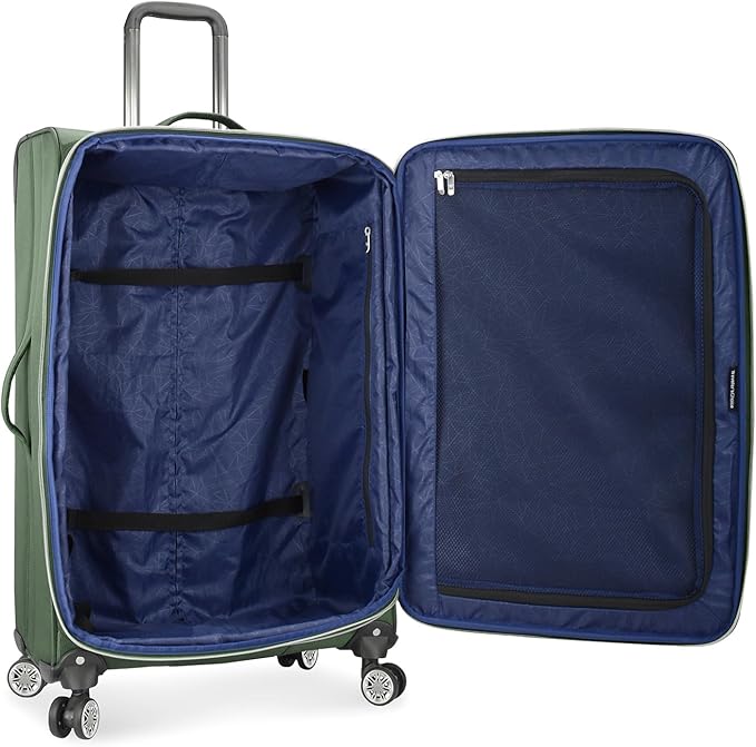 Traveler's Choice Lares Softside Expandable Luggage with Spinner Wheels, Green, 2 Piece Luggage Set