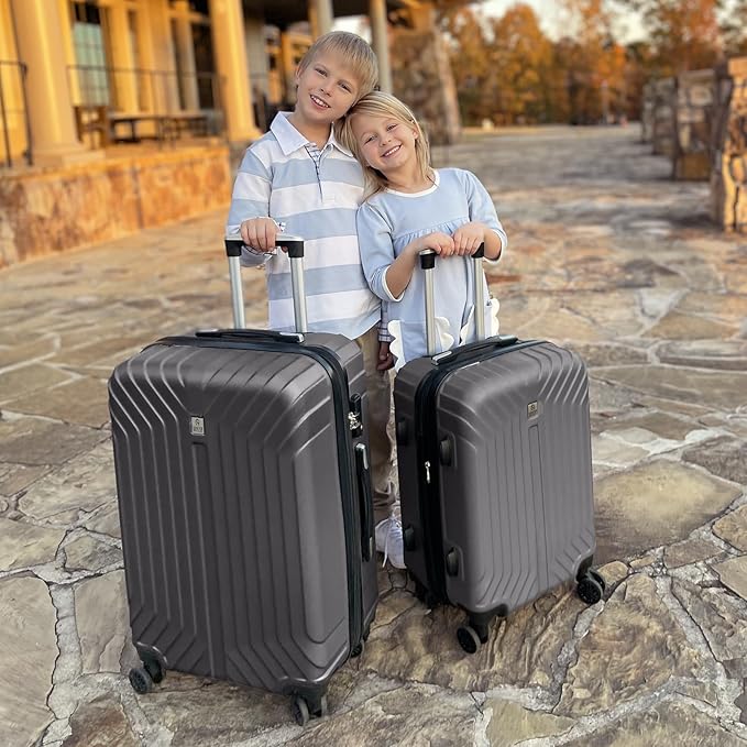 AnyZip Expandable Carry On Luggage, 20 Inch Hard Shell Travel Suitcase,Rolling Lightweight Suitcases with Wheels TSA Lock (Grey)