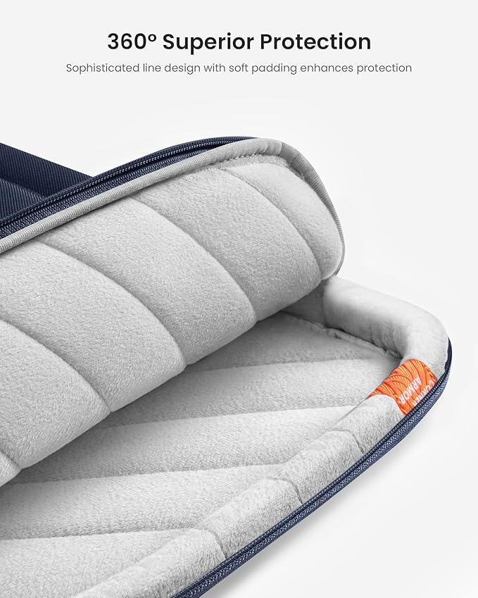 tomtoc 360 Protective Laptop Carrying Case for 2025 13-inch MacBook Air M4/A3240 M3/A3113 M2/A2681 M1/A2337, MacBook Pro M2/A2686 M1/A2337, iPad Pro M4 & iPad Air M3, Water-Resistant Laptop Bag