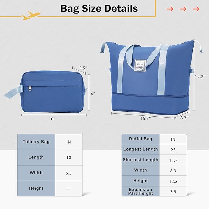 Merax Luggage Set 2 Piece Suitcase Sets with Spinner Wheel,Lightweight Hardside Expandable Travel Laggage with TSA Lock,Suitcase with Travel Bag(20"/24",Blue)