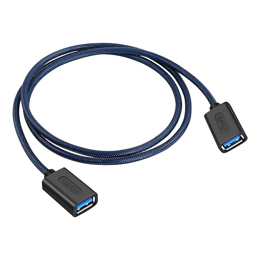 ANDTOBO USB 3.0 Female to Female Extension Cable USB 3.0 Type A Coupler Cord,Navy- 3.3Ft