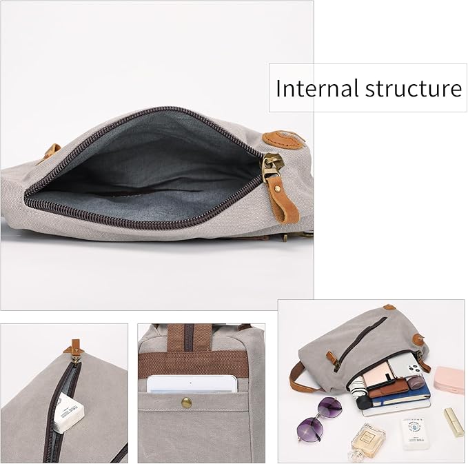 KL928 Canvas Sling Bag crossbody Bags Small Backpack Pack Travel Purse convertible purses for Women Men
